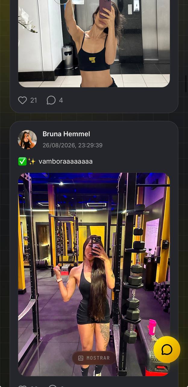 Comunidade do app com fotos dos alunos